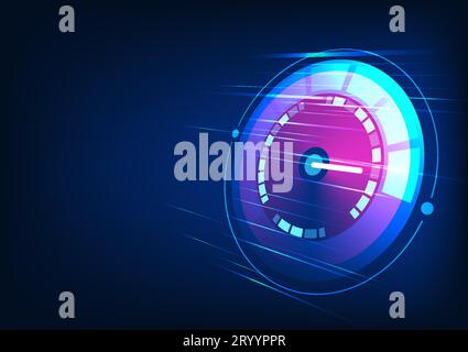 Technology acceleration screen It's a vector illustration. Suitable for game screens, car screens, or work related to technology. The technology backg Stock Vector