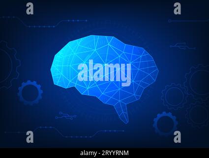 Brain technology background It is an intelligent computer technology that acts to process and command just like the human brain is a modern innovation Stock Vector