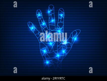 Fingerprint scanner technology background It is a technology that helps secure personal information. It is a technology that organizations use to prot Stock Vector