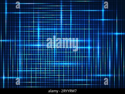 Grid technology background The concept represents the operation of an internet network that is processing high-speed data transmissions. Blue stripes Stock Vector
