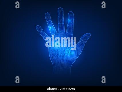 Fingerprint scanner technology background Technologies that help secure information and use it as identity information. It is a technology that organi Stock Vector