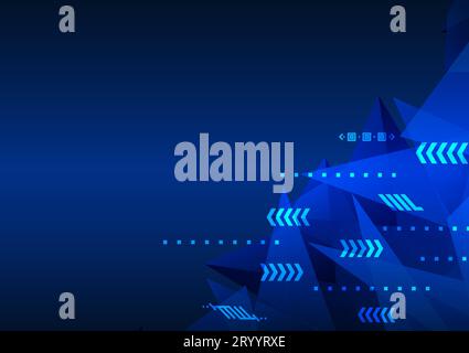 Technology abstract background concept of transmitting data over the Internet is overlapping data and using transmission speed. stacked triangle shape Stock Vector