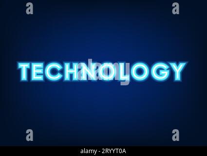 Technology font background It is a letter with light all around it. Focus on dark blue tones. suitable for poster work Technology Related Jobs Stock Vector