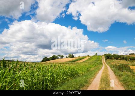 Impressive clouds over land Stock Photo