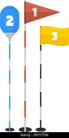 Golf flags with number of winner, contest vector Stock Vector