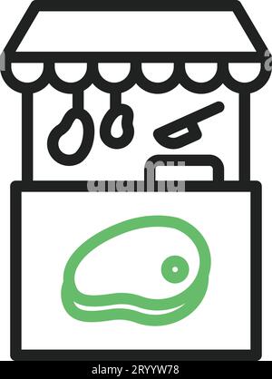Meat Stall icon vector image. Stock Vector