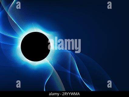 Technology data collection abstract background The concept of the flow of technical information gathered in a single point for storage and processing. Stock Vector