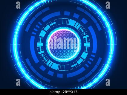 Technology circle background There is a processor circle within the technology It acts like a brain that receives information and converts it. A moder Stock Vector