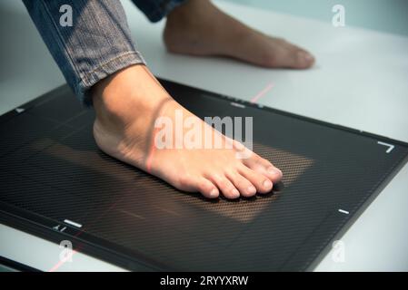 X ray scanning at foot in hospital, Medical and Health care concept Stock Photo