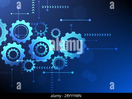 Abstract background gear technology represents modern era driving gear technology digital hi-tech is a feat of engineering that keeps the internet goi Stock Vector