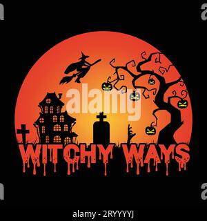 Enchanting Halloween Creations: Spooky and Stylish Design Delights Stock Vector