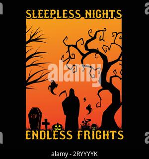 Enchanting Halloween Creations: Spooky and Stylish Design Delights Stock Vector