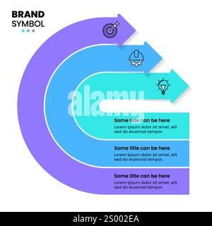 Infographic template with icons and 3 options or steps. Semicircle. Can be used for workflow layout, diagram, banner, webdesign. Vector illustration Stock Vector