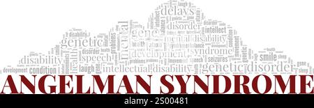 Angelman Syndrome word cloud conceptual design isolated on white background. Stock Vector