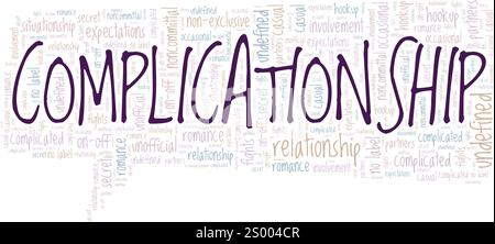 Complicationship word cloud conceptual design isolated on white background. Stock Vector