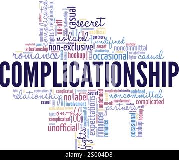 Complicationship word cloud conceptual design isolated on white background. Stock Vector