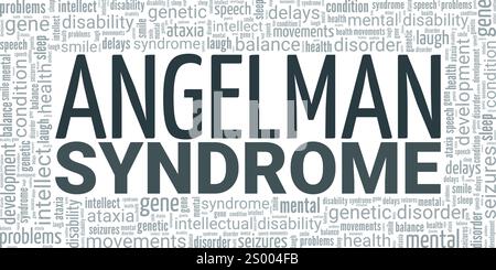 Angelman Syndrome word cloud conceptual design isolated on white background. Stock Vector