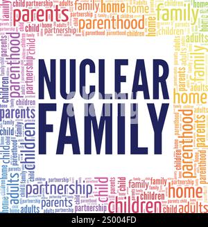 Nuclear Family word cloud conceptual design isolated on white background. Stock Vector