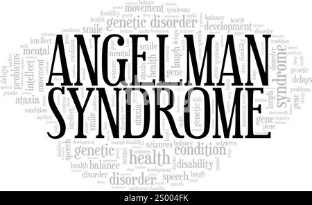 Angelman Syndrome word cloud conceptual design isolated on white background. Stock Vector