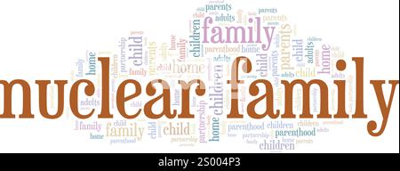 Nuclear Family word cloud conceptual design isolated on white background. Stock Vector