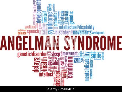 Angelman Syndrome word cloud conceptual design isolated on white background. Stock Vector