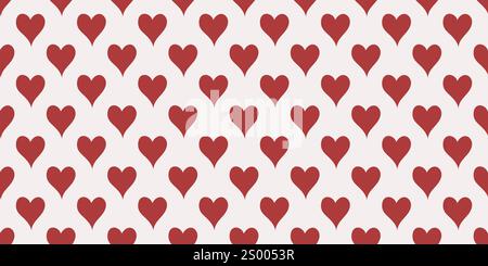 Red hearts traditional Valentine's day print. Endless passion hearts background. Romantic print for textile, packaging, paper. Vector graphics Stock Vector