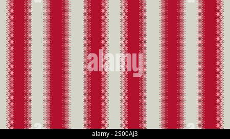 Red stripes seamless pattern. Pixel art dithering striped vertical background. Christmas or winter theme backdrop with lines. Vector illustration. Stock Vector