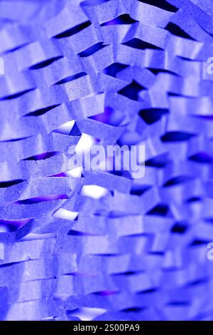 Corrugated Packaging Card Abstract Textured Blue Ridged Paper Background Stock Photo