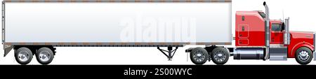 Vector truck template isolated on white. Available EPS-10 separated by groups and layers with transparency effects for one-click recolor Stock Vector
