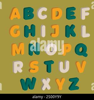 Colorful 3d vector letters of alphabet Stock Vector