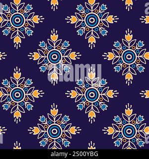 Hand drawn ethnic boho style vector seamless pattern Stock Vector