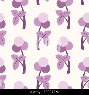 Abstract geometric violet floral seamless pattern Stock Vector