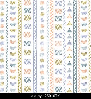 Hand drawn ethnic boho style vector pattern Stock Vector