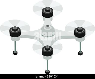 Flying drone, isometric vector illustration Stock Vector