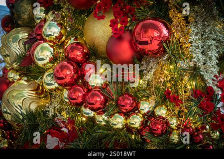 Christmas Tree Decorations Detail Stock Photo
