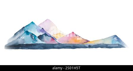 Watercolor painting of a mountain Stock Vector