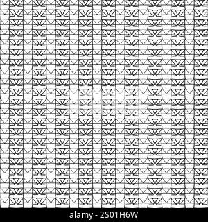 Seamless geometric pattern of boats in black and white tones Stock Vector