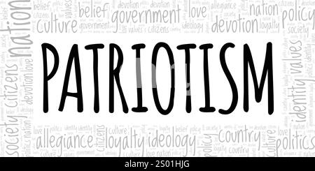 Patriotism word cloud conceptual design isolated on white background. Stock Vector