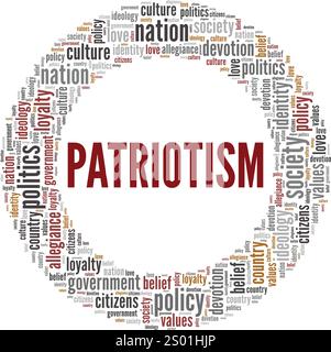 Patriotism word cloud conceptual design isolated on white background. Stock Vector