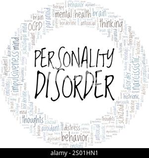 Personality Disorder word cloud conceptual design isolated on white background. Stock Vector