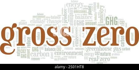 Gross Zero word cloud conceptual design isolated on white background. Stock Vector
