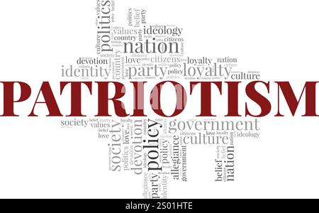 Patriotism word cloud conceptual design isolated on white background. Stock Vector