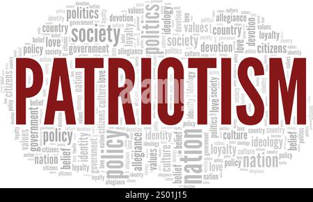 Patriotism word cloud conceptual design isolated on white background. Stock Vector