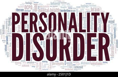 Personality Disorder word cloud conceptual design isolated on white background. Stock Vector