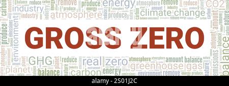 Gross Zero word cloud conceptual design isolated on white background. Stock Vector