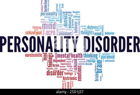 Personality Disorder word cloud conceptual design isolated on white background. Stock Vector