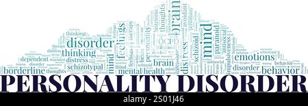 Personality Disorder word cloud conceptual design isolated on white background. Stock Vector
