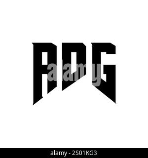 ADG letter logo design for technology company. ADG logo design black and white color combination. ADG logo, ADG vector, ADG design, ADG icon, ADG alph Stock Vector
