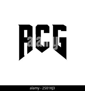 ACG letter logo design for technology company. ACG logo design black and white color combination. ACG logo, ACG vector, ACG design, ACG icon, ACG alph Stock Vector