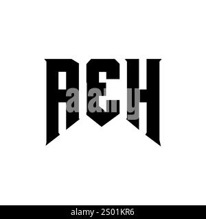 AEH letter logo design for technology company. AEH logo design black and white color combination. AEH logo, AEH vector, AEH design, AEH icon, AEH alph Stock Vector
